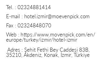 Mvenpick Hotel Izmir iletiim bilgileri